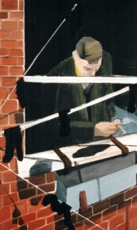 Am Fenster (Sockenbild)