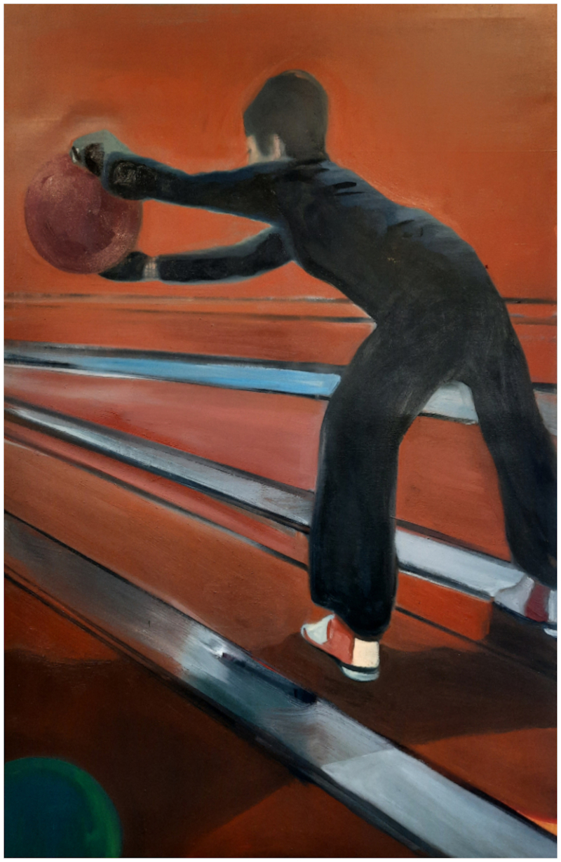 Roter Planet, 2023, Öl auf Nessel, 170 x 100 cm